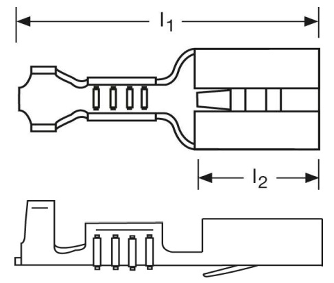 Flachstecker 6,3 mit Rastnase - Kabelschuh DIN 46343 für Kabel 0,75-1,5