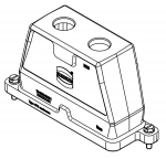 Han 24B HPR hood, top entry, 2xM25, screw locking